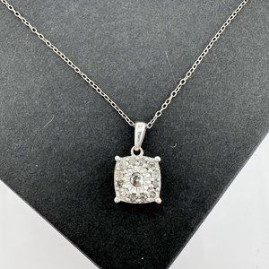 Radiantly Beautiful 1/2 ct Diamond Necklace - Sterling Silver with 18" Chain